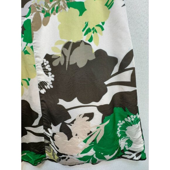 Chicos Womens  Floral A-Line Skirt Size 2 Medium Green/White/Brown - Picture 10 of 10